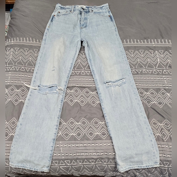 Pistola Cassie Super High Rise Straight Leg Distressed Jeans Size 26 - Picture 5 of 9